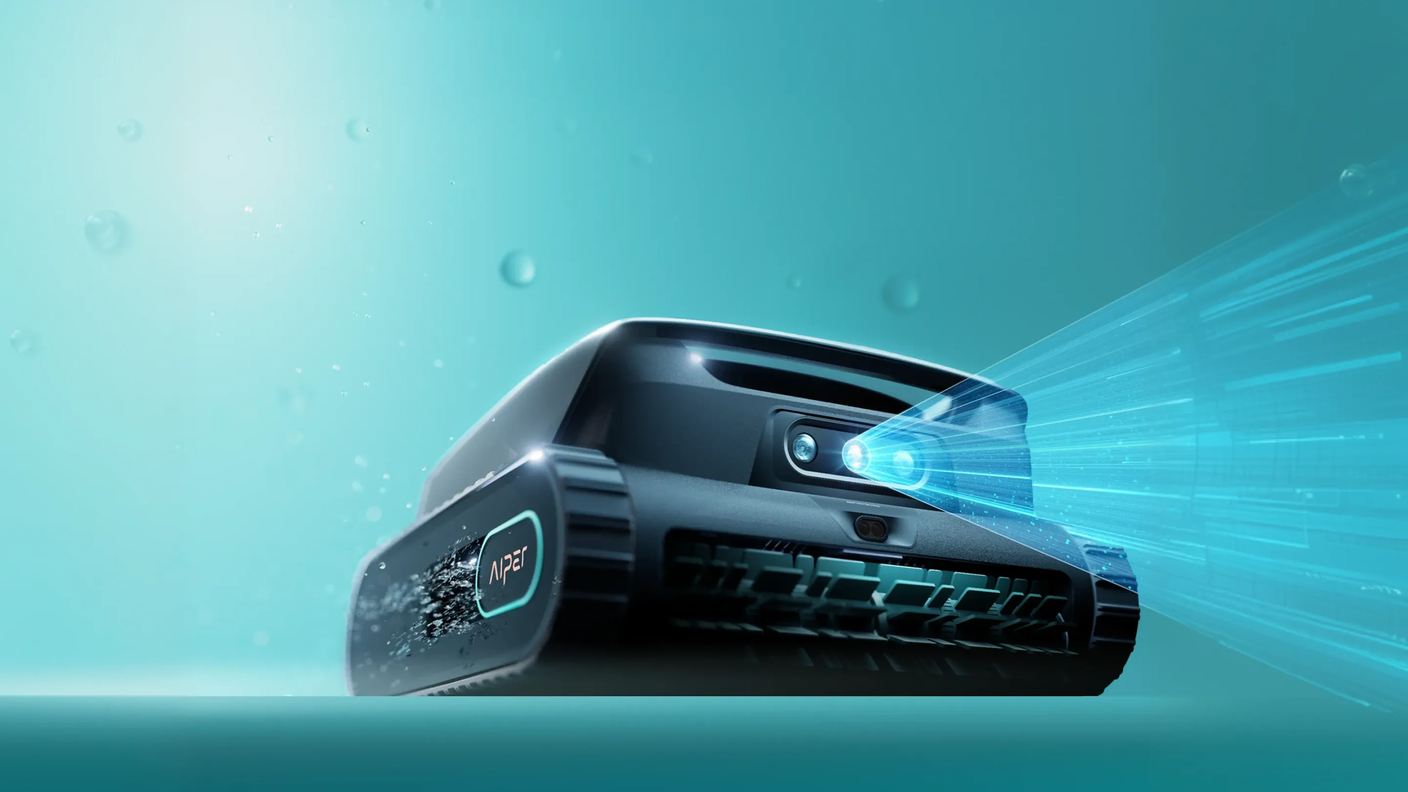 Aiper Scuba V3 cordless robotic pool cleaner with VisionPath AI navigation. Press image courtesy Aiper.