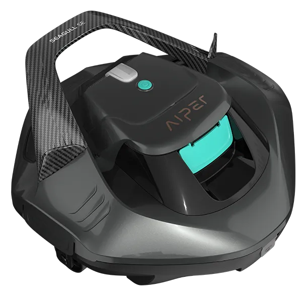 Aiper Seagull SE cordless robotic pool cleaner, above-ground pool entry-level model with hydrodynamic design. Press image courtesy Aiper.