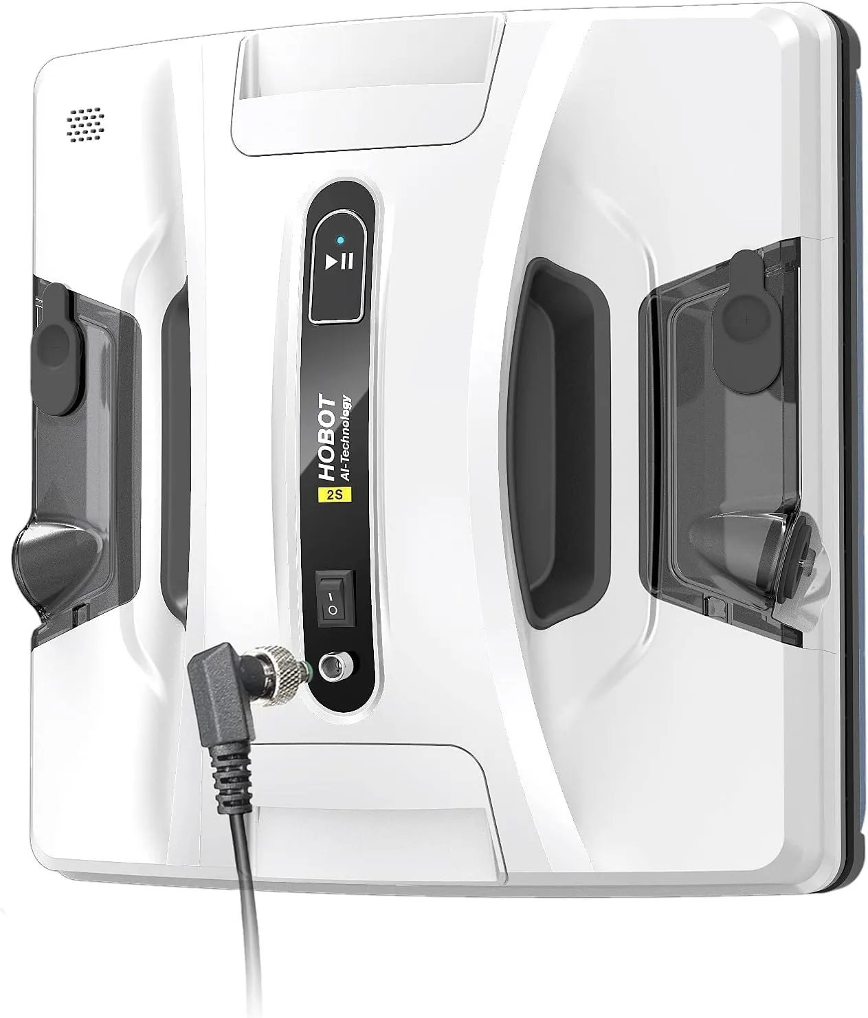 Hobot 2S window cleaning robot with ultrasonic spray and AI route planning. Press image courtesy Hobot.
