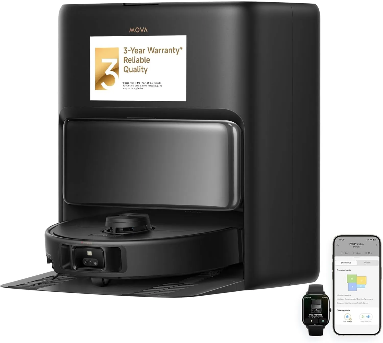 MOVA P50 Pro Ultra robot vacuum with auto-empty dock and companion app. Press image courtesy MOVA.